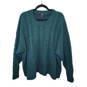 Torrid Forest Green Womens Chunky Knit Sweater, Size 3